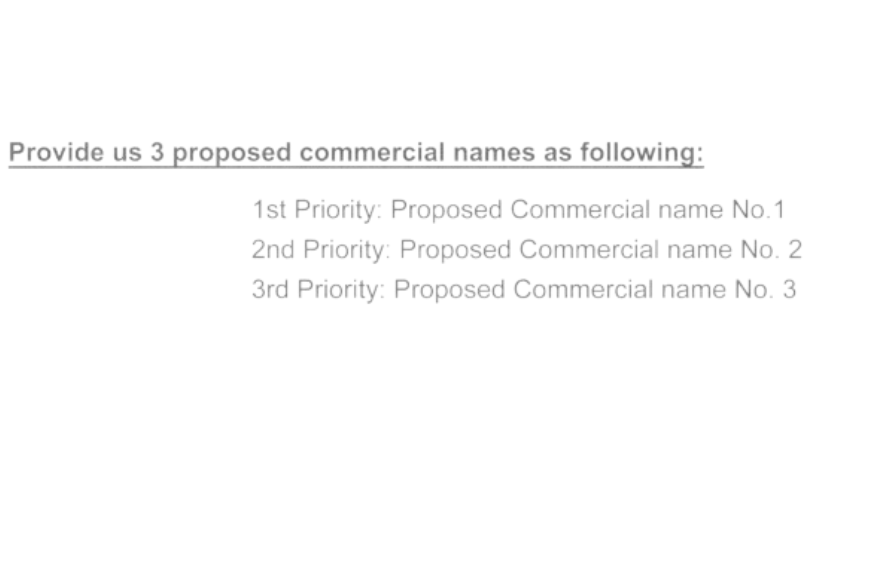 Step #2 Reserve Commercial Name (1)